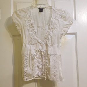 Ann Taylor petites lace design top